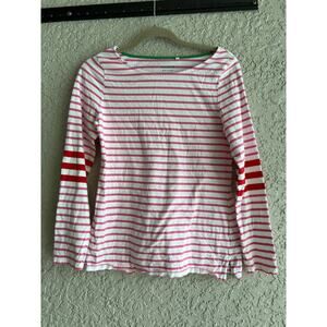 Boden size 6 pink & white striped knit shirt